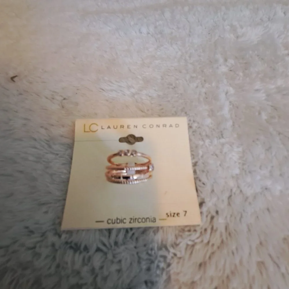 LC Lauren Conrad Rose Gold Stackable Rings Size 7